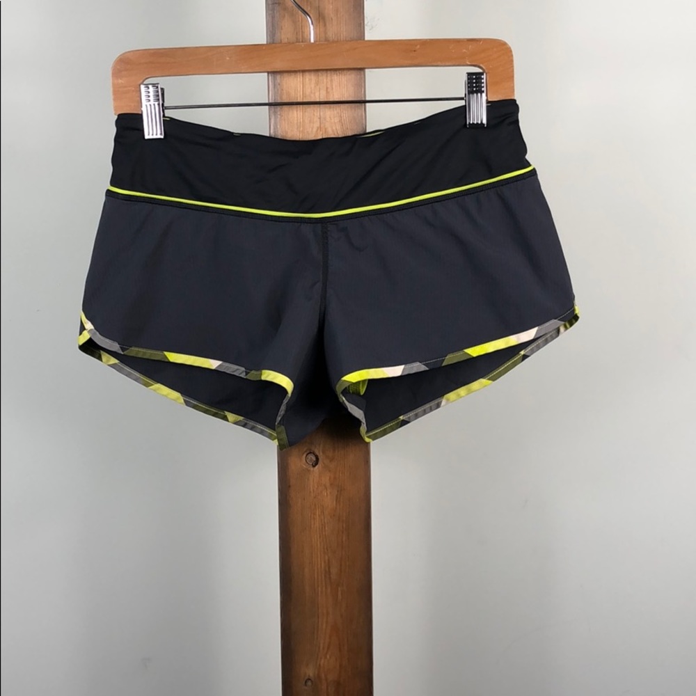 lululemon athletica Black and Yellow Athletic Shorts